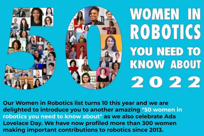 Las 50 mujeres más influyentes en la robótica en 2022