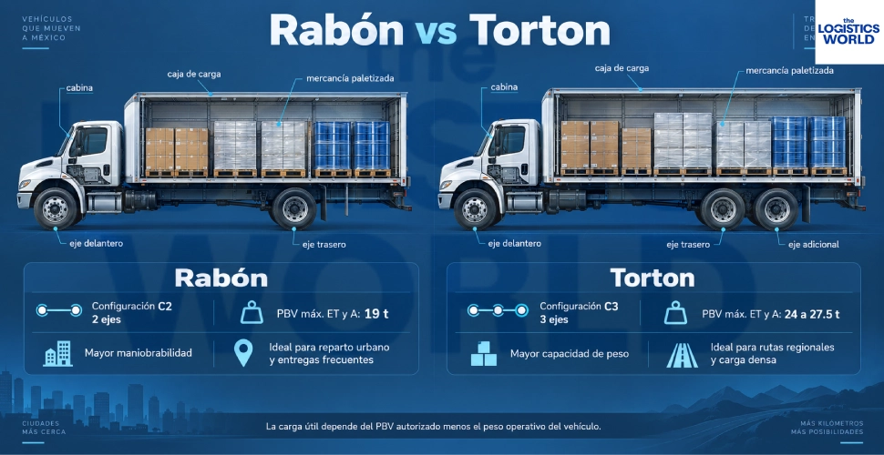 Torton vs rabón: diferencias, capacidad y cuál elegir para cada operación