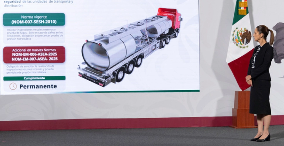 Sheinbaum, transporte gas lp